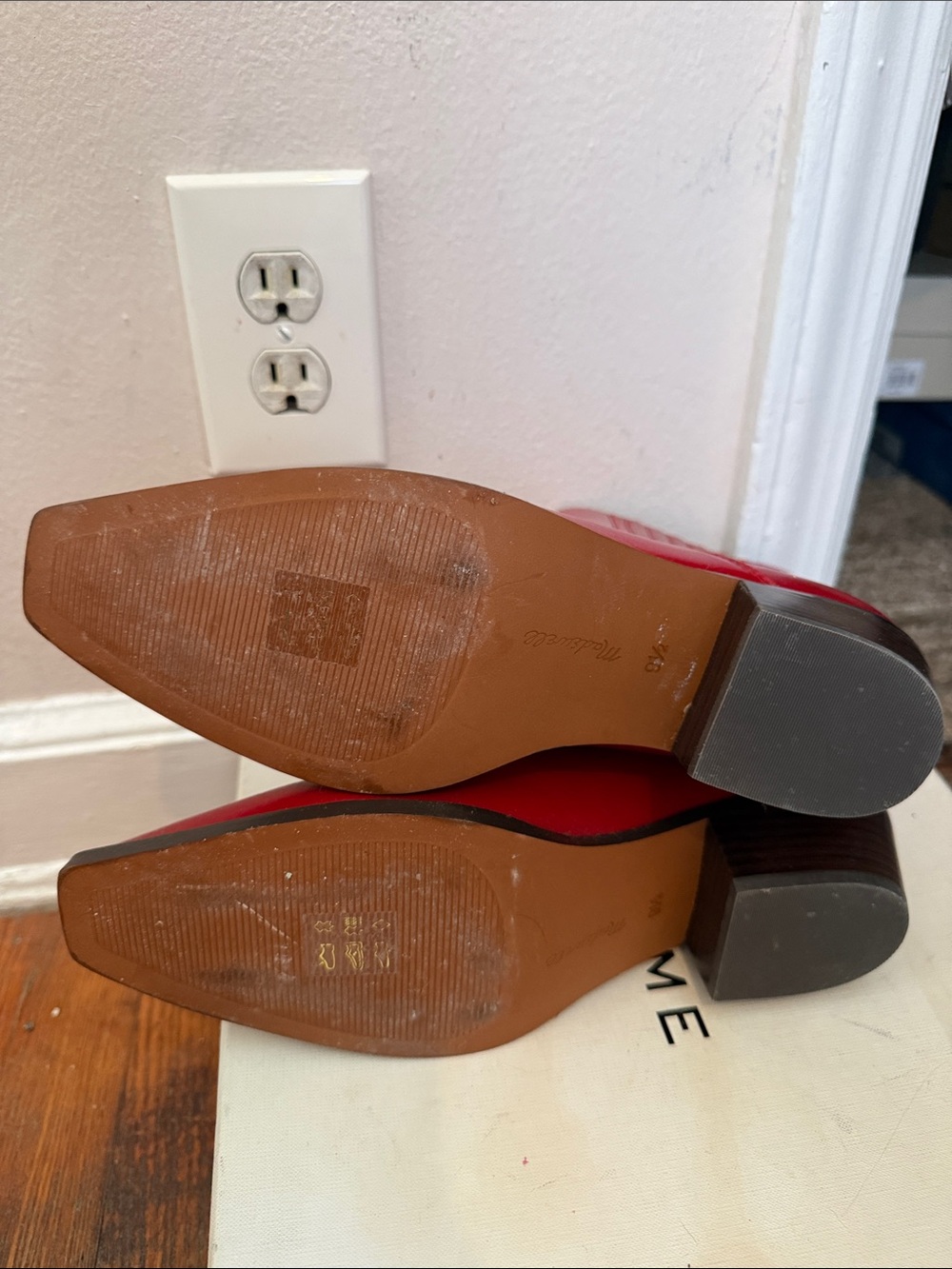 Madewell red leather ankle boots size 9.5 - Picture 5 of 5
